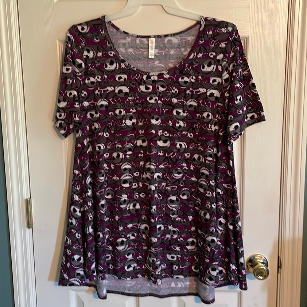 LuLaRoe Jack Skellington Perfect T, Large, like new, nightmare before Christmas